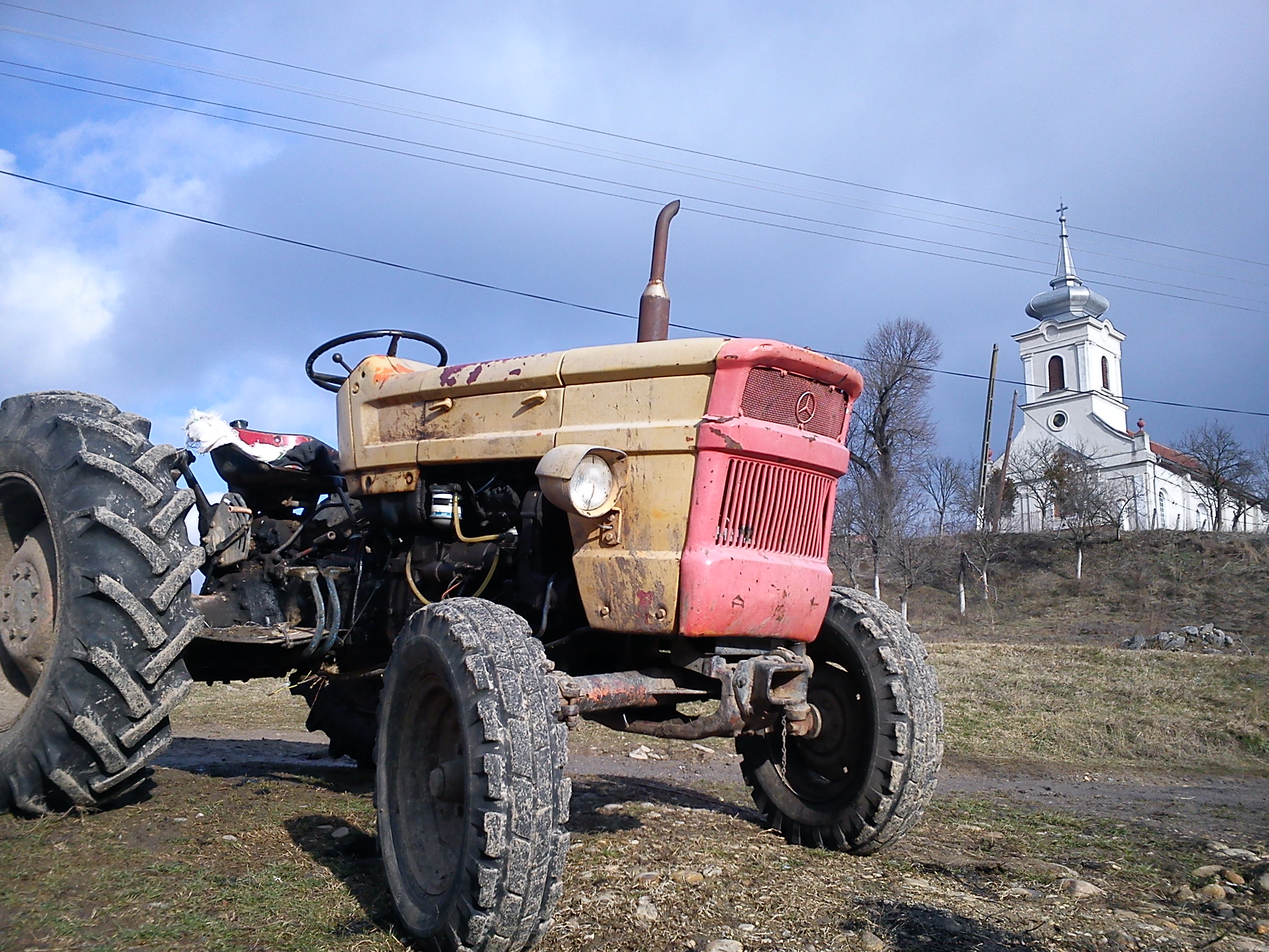 a tractor in Stanciova eco-village